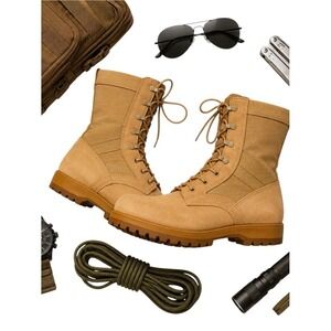 Altama Tan Suede Nylon Combat Boots Vibram Sole Military Tactical Men's 9.5 NWOB